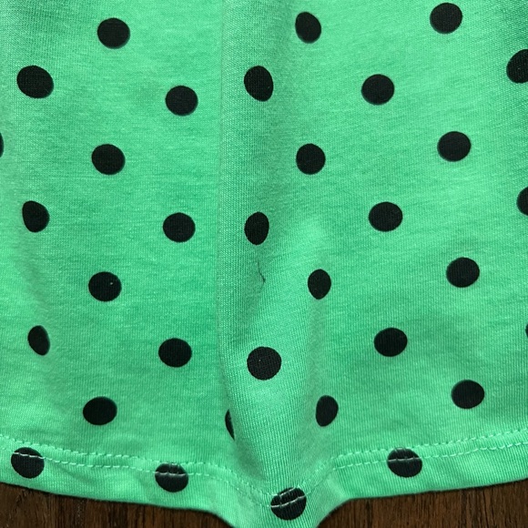 Zara Girls Cotton Green Polka Dot Top Size 9 sleeveless Retro Top - Picture 7 of 8